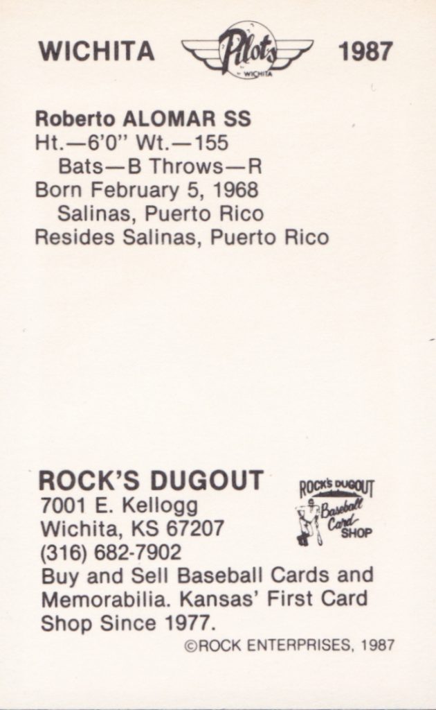 1987 Rock Wichita Pilots Roberto Alomar (b)
