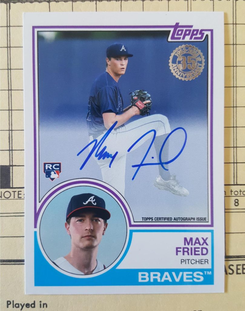 2019 Topps Max Fried autograph