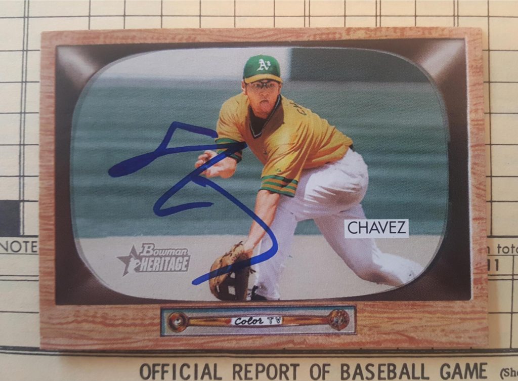 Eric Chavez signed 2004 Bowman Heritage