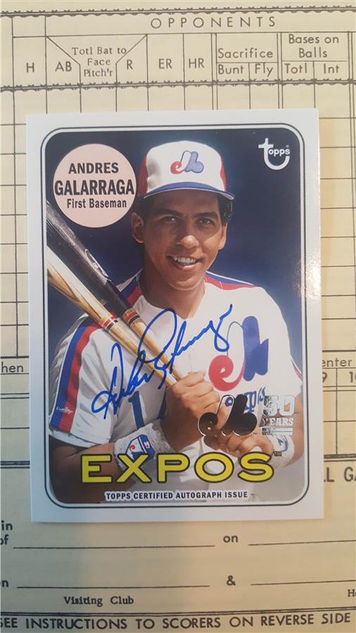 Andres Galarraga 2019 Topps Autograph