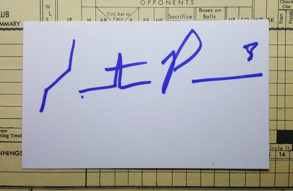 Hunter Pence signed index card