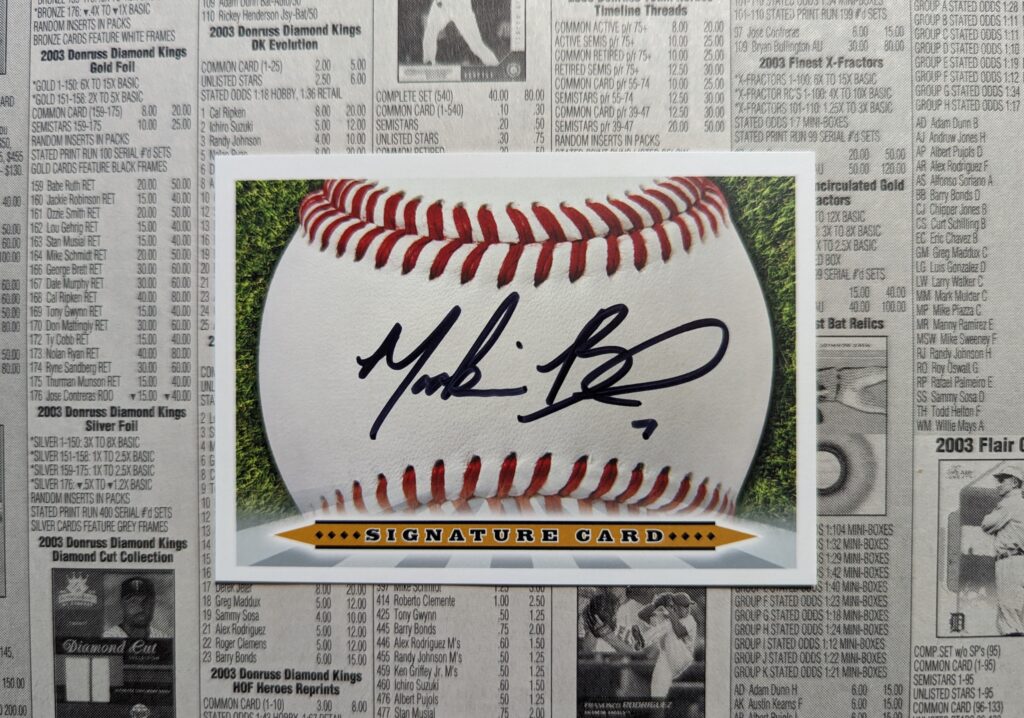 Mookie Betts autographed signature card