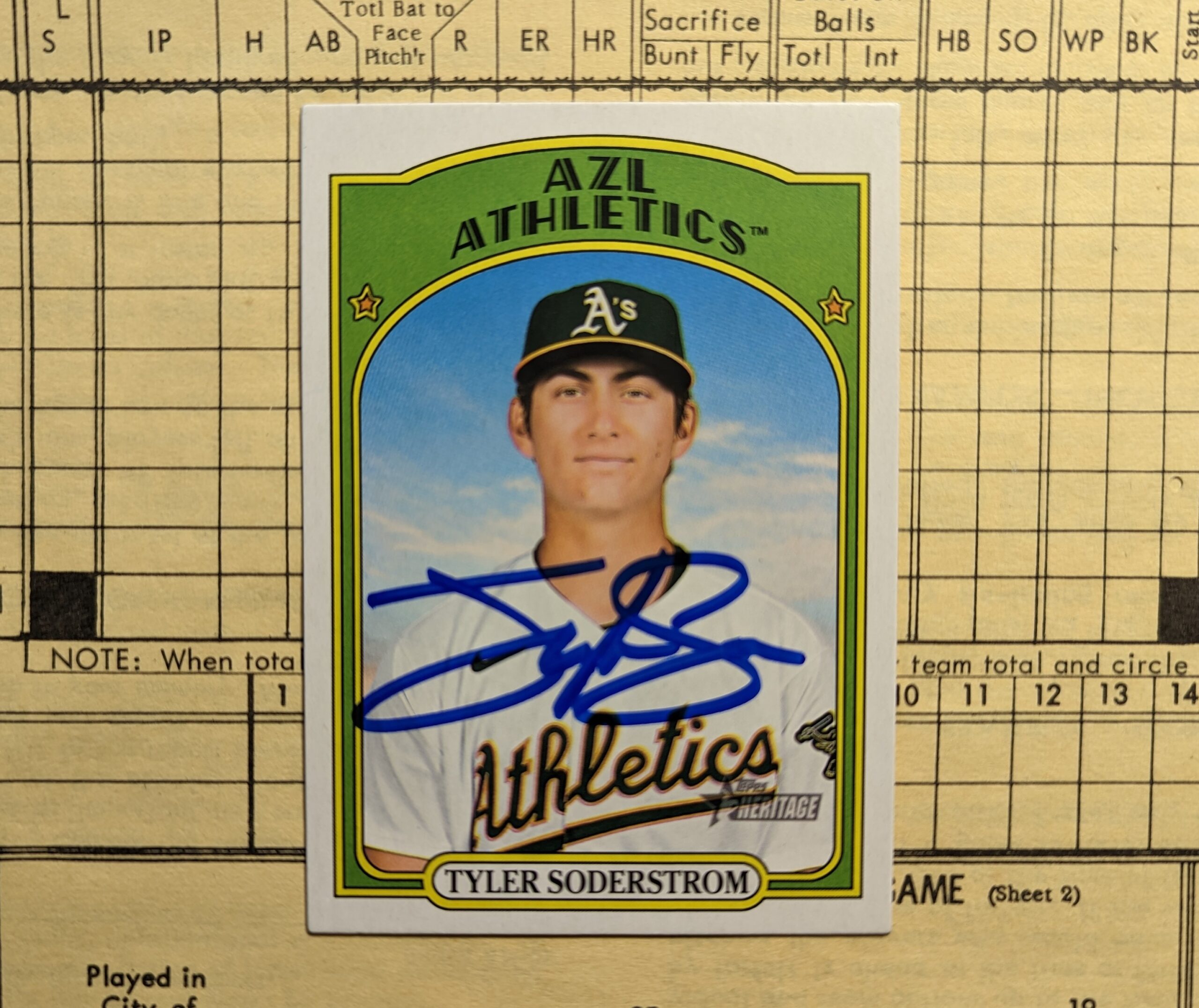 Tyler Soderstrom signed Topps Heritage