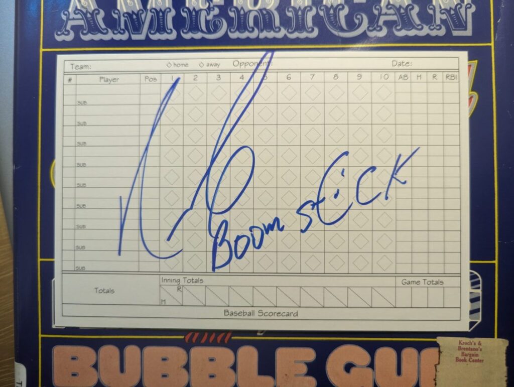 Nelson Cruz signed scorecard