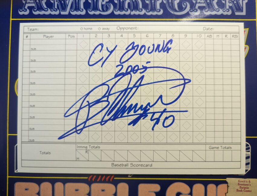 Bartolo Colon signed scorecard