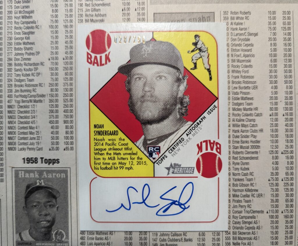 2015 Topps Heritage Noah Syndergaard