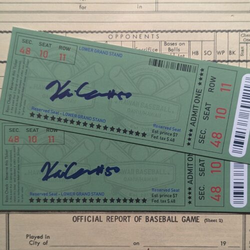 Kai Correa signed ticket stubs