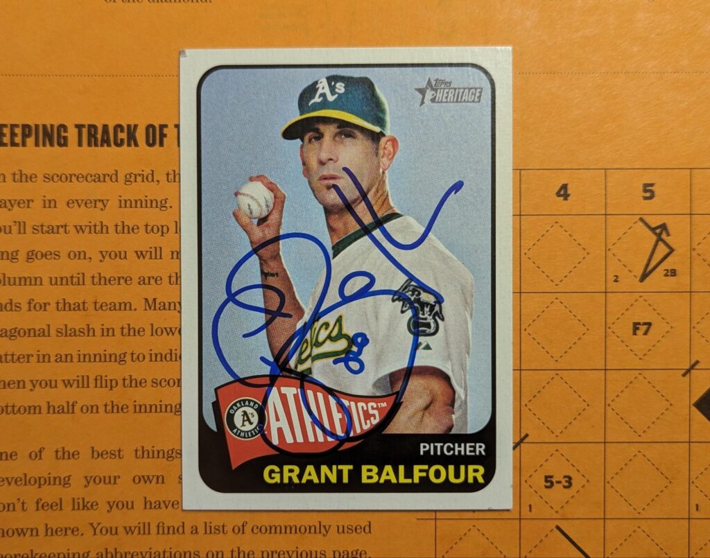 Grant Balfour signed Topps Heritage