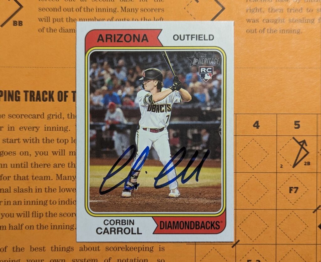 2023 Topps Heritage signed Corbin Carroll