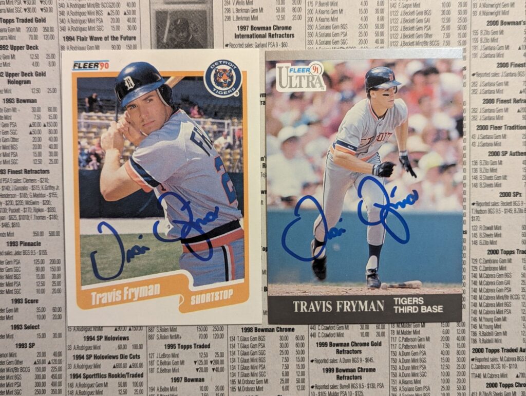 Travis Fryman signed cards