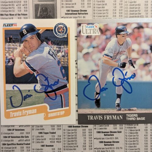 Travis Fryman signed cards