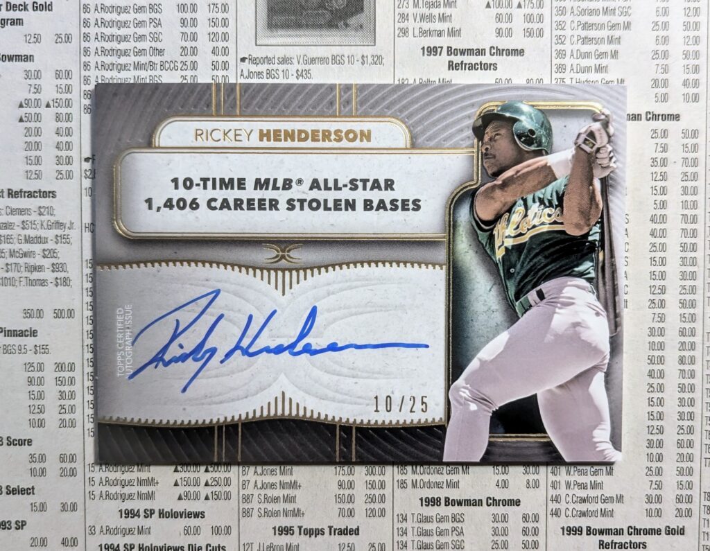 Rickey Henderson Topps autograph
