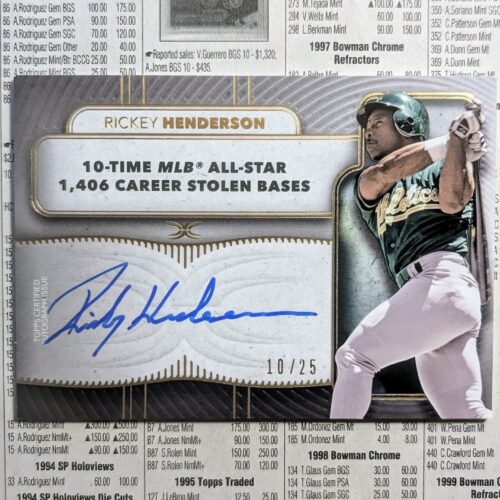 Rickey Henderson 2021 Topps Definitive autograph