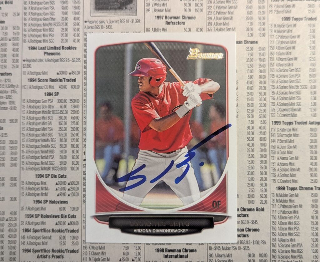 Socrates Brito signed Bowman card