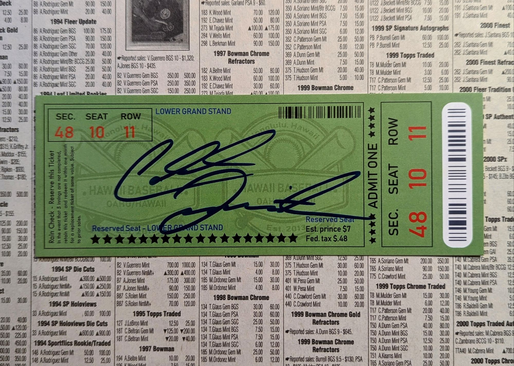 Caleb Lomavita signed card
