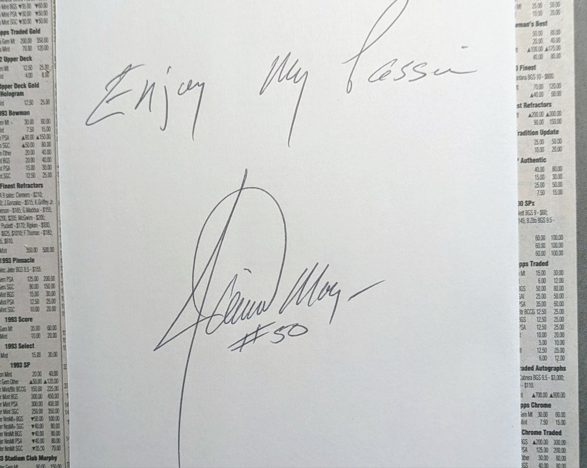 Jamie Moyer signed book