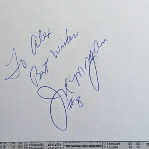 Joe Morgan signed book page