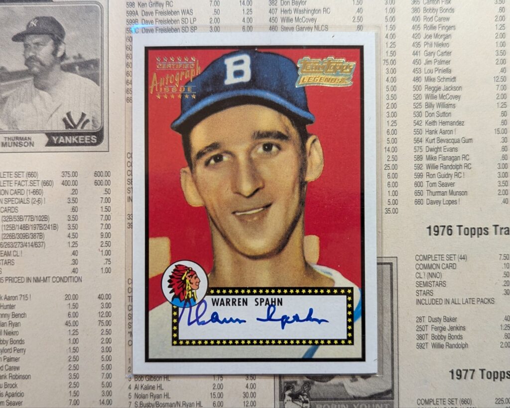 2001 Topps Archives Warren Spahn
