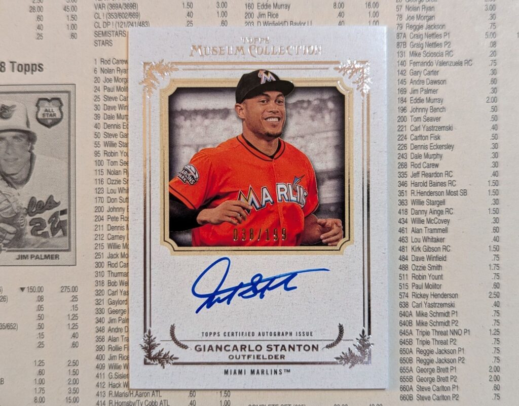 2013 Topps Museum Collection Miami Marlins Giancarlo Stanton Archival Autographs